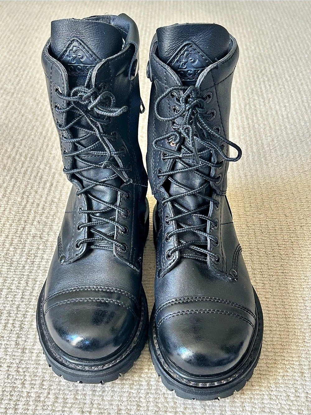 Rocky Side Zipper Jump Boot Black Leather Boots US 6 MW